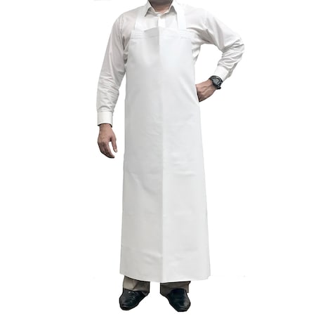 Kleen Chef PVC General Use Polyester Apron, White, Small BLKC-ES-PVC-AP2W